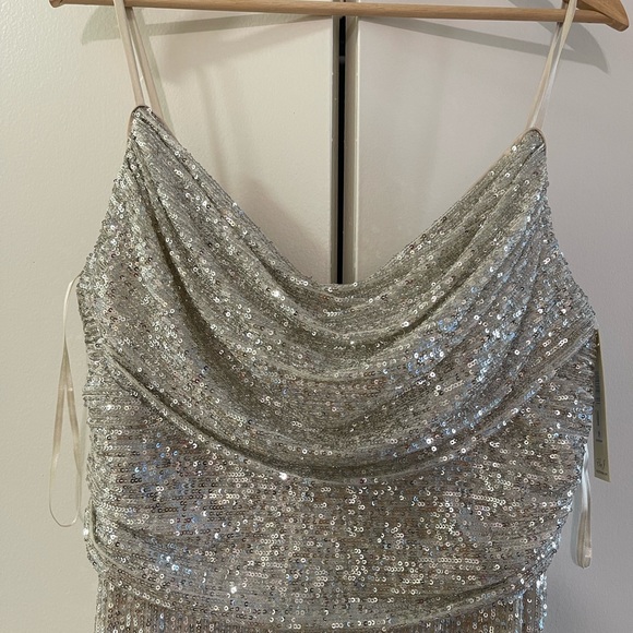 Eliza J long champagne sequin dress. - Picture 4 of 17